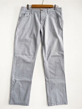 Cotton & Silk brand Men's Light Blue-Gray Cotton Pants - Classic Straight Fit